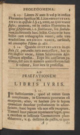 Ad Praefationem De Libris Iuris