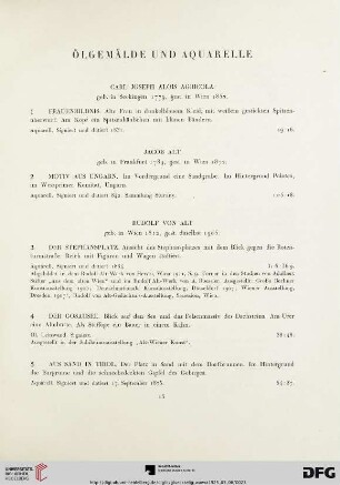 Ölgemälde und Aquarelle (Nr. 1-59)