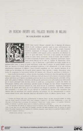 1: Un disegno inedito del Palazzo Marino in Milano di Galeazzo Alessi