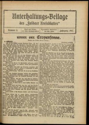 Ausgabe vom Sonntag, den 21. Januar 1917.
