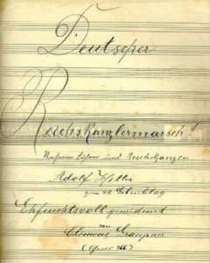 Handschriftliche Noten, Texte und Anmerkungen des Komponisten Clemens Graupner