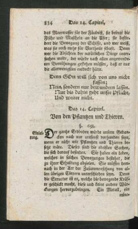 Das 14. Capitel. Von den Pflanzen und Thieren