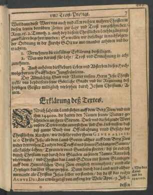 Erklärung deß Textes.
