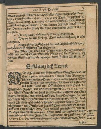 Erklärung deß Textes.