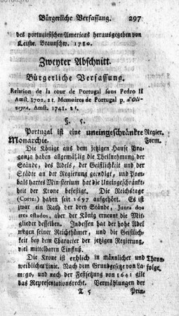 Zweyter Abschnitt. Buergerliche Verfassung