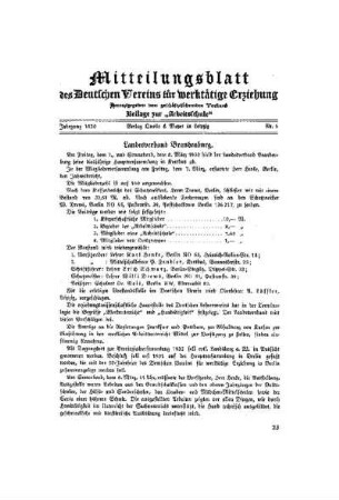 Mitteilungsblatt des Deutschen Vereins für werktätige Erziehung
