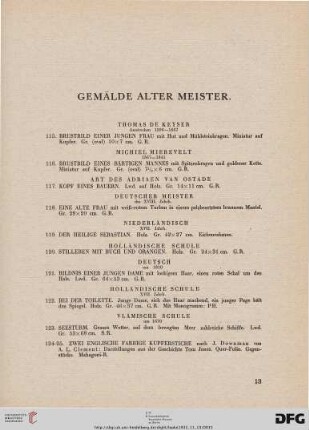 Gemälde Alter Meister (Nr. 115-211)