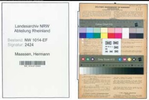 Entnazifizierung Hermann Maassen , geb. 21.12.1897 (Justizangestellter)