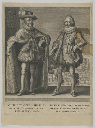 Doppelbildnis des Christianus IIII. und seines Sohns Freder. Christianus