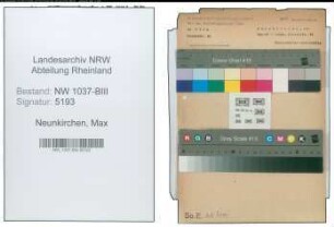 Entnazifizierung Max Neunkirchen , geb. 01.09.1889 (Malermeister)