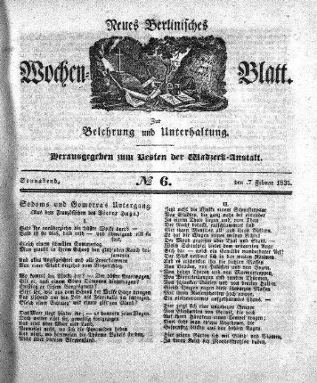 No. 6, Sonnabend, den 7.Februar 1835