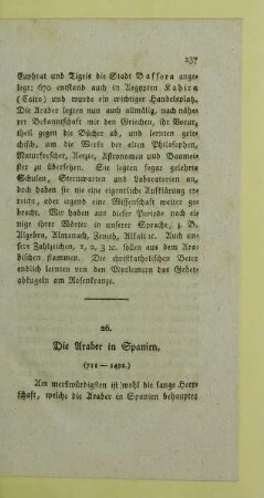26. Die Araber in Spanien. (711-1492)