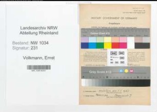Entnazifizierung Ernst Volkmann , geb. 06.02.1914 (Oberfeldwebel)