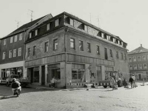 Glauchau, Schloßstraße 1, Wohnhaus mit Ladeneinbauten, Eckansicht