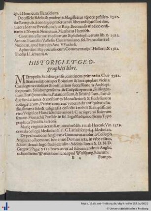 Historici Et Geographi libri.