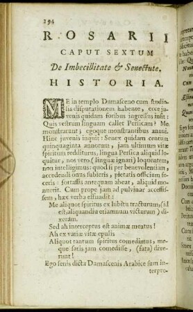 Caput Sextum. De Imbecillitate & Senectute.