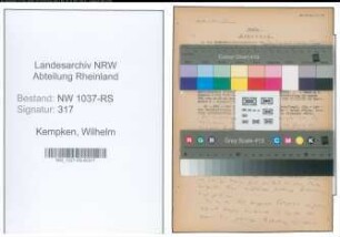 Entnazifizierung Wilhelm Kempken , geb. 30.09.1899 (Regierungsinspektor)