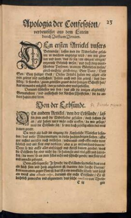 Von der Erbsünde.