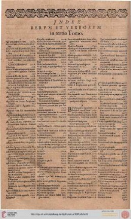 Index Rerum et Verborum