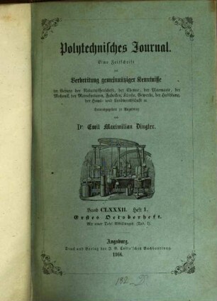 Polytechnisches Journal. 182. 1866
