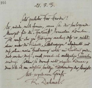 Brief an Maximilian Harden