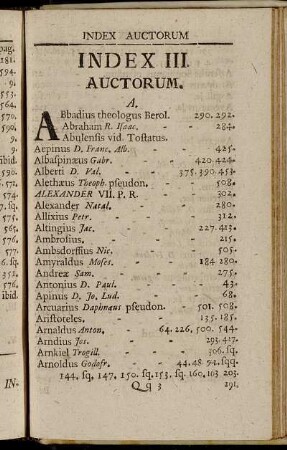 Index III. Auctorum