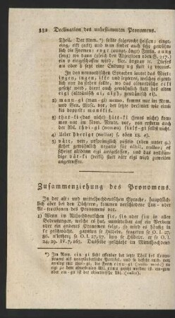 Zusammenziehung des Pronomens.