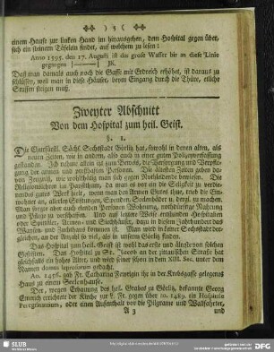 Zweyter Abschnitt. Von dem Hospital zum heil. Geist