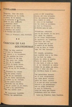 Canción de las golondrinas