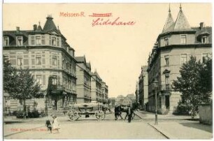 Meißen. Südstraße mit Pferdefuhrwerk