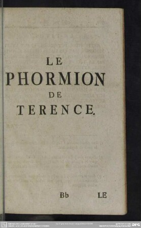 Le Phormion De Terence