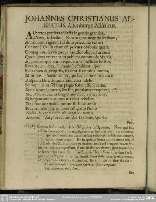 Johannes Christianus Albertus, Altenburgo-Misnicus