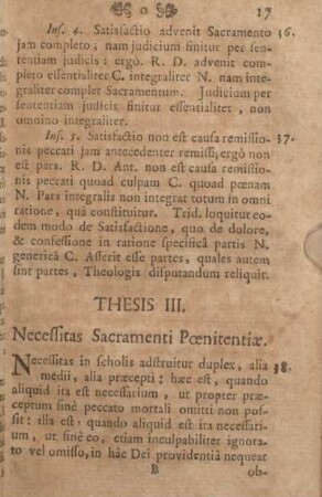 Thesis III. Necessitas Sacramenti Poenitentiae.