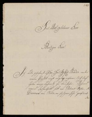 Brief von Georg Finck an Johann Friedrich von Uffenbach, Kassel, 5.12.1746
