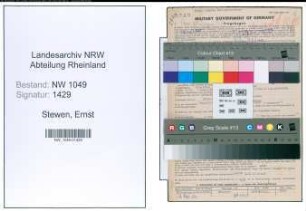 Entnazifizierung Ernst Stewen , geb. 09.04.1900 (Metzger)