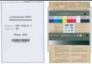 Entnazifizierung Willi Kraus , geb. 10.11.1906 (Schlosser)