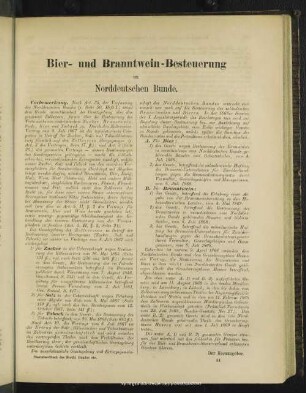 Bier- und Brandweinbesteuerung im Norddeutschen Bunde