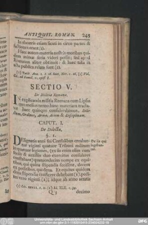 Sectio V. De Militia Romana.