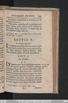 Sectio V. De Militia Romana.