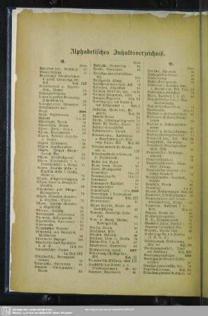 Alphabetisches Verzeichniß