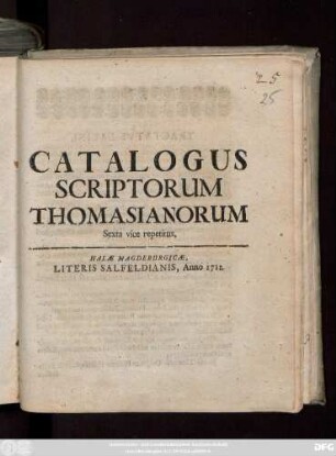 Catalogus Scriptorum Thomasianorum