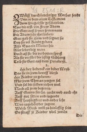 ZWölff durchleuchtiger Weyber sendt || Vns in dem alten Testament ||