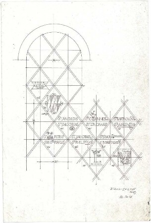 Döllgast, Hans; München; Basilika St. Bonifaz, Wiederaufbau - Fenstergitter (Ansicht)