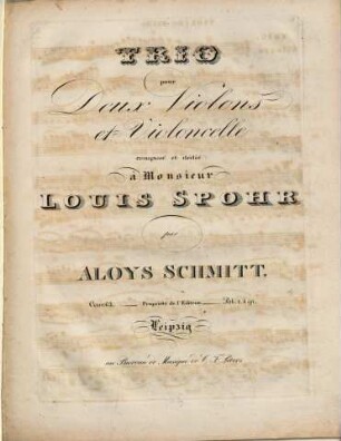 Trio pour deux violons et violoncelle : oeuv. 63