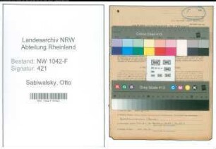 Entnazifizierung Otto Sabiwalsky , geb. 29.06.1900 (Zollbeamter)