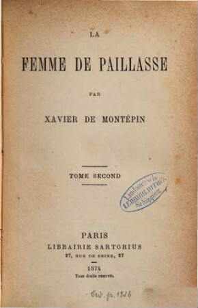 La femme de paillasse : Par Xavier de Montépin, 2