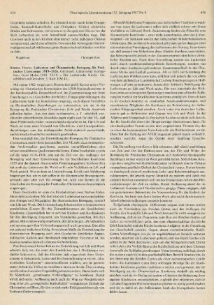 635-637 [Rezension] Kerner, Hanns, Luthertum und ökumenische Bewegung für praktisches Christentum