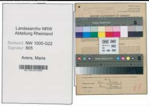 Entnazifizierung Maria Arens , geb. 28.11.1886 (Kommanditistin)