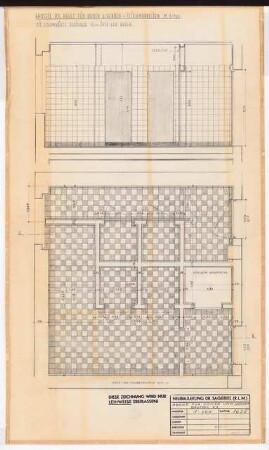 Reichsluftfahrtministerium, Berlin: Toilettenanlagen V1: Ansicht, Grundriss [1:20]