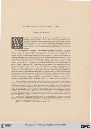 Die Bildnisse Kaiser Maximilians I.